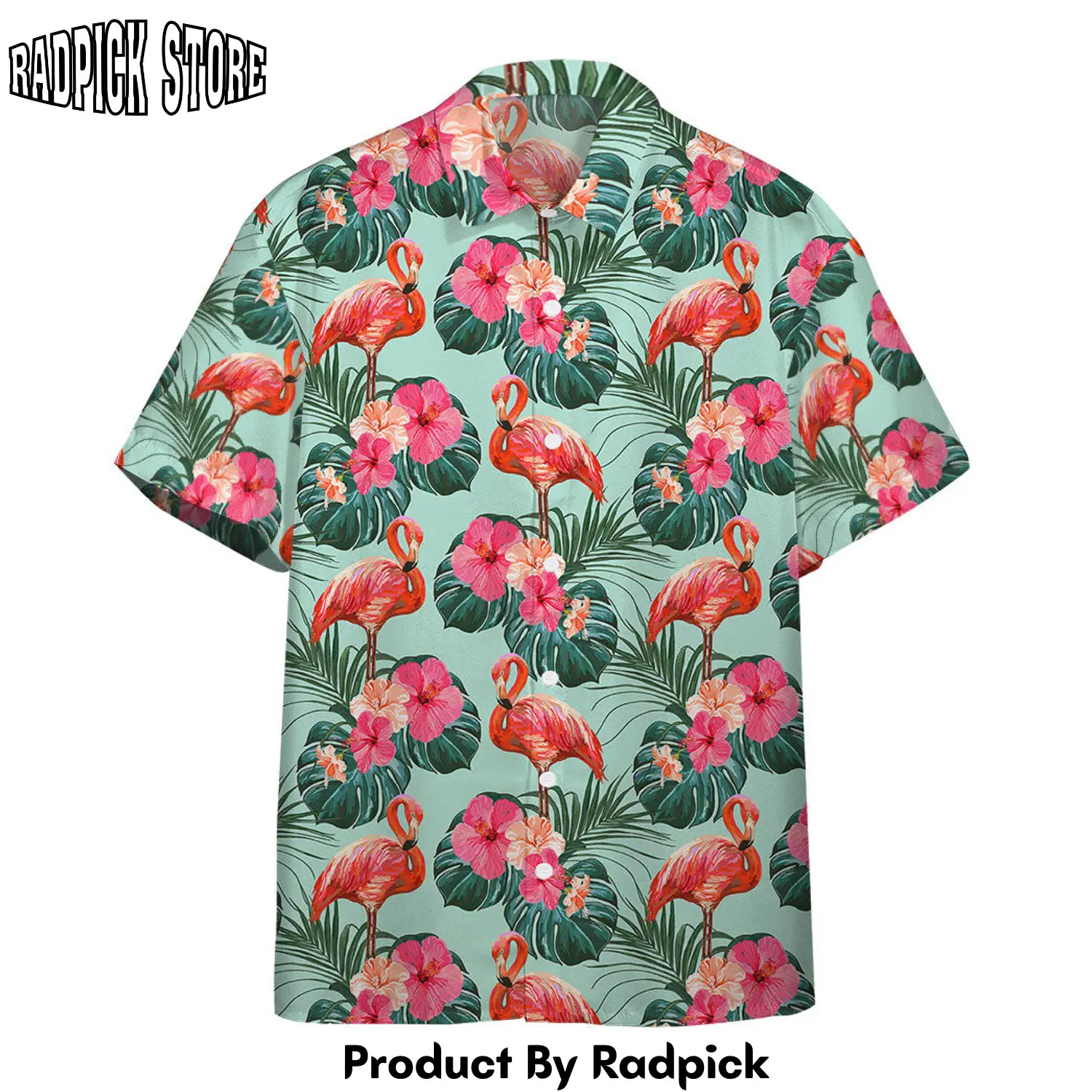Radpick 3d flamingo beautiful summer floral custom hawaii shirt rp292831